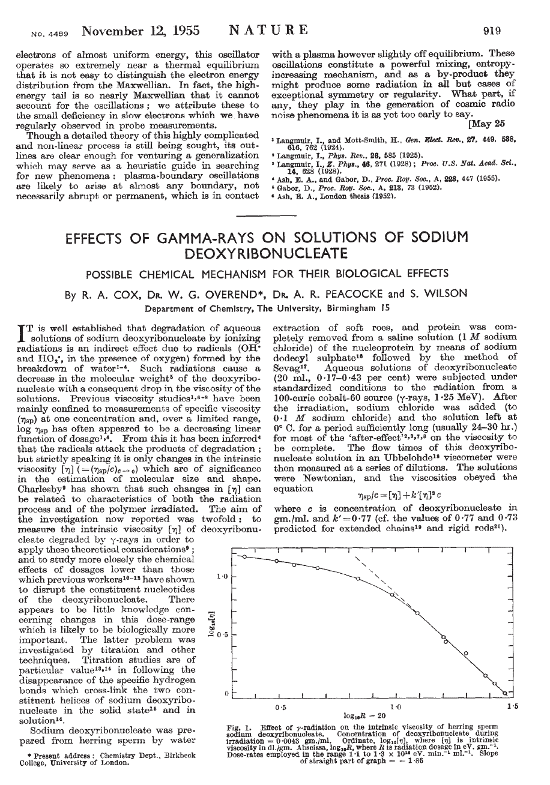 A Nature article from 1955
